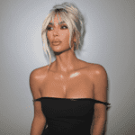 Kim Kardashian Channels Pamela Anderson With Blonde Bangs