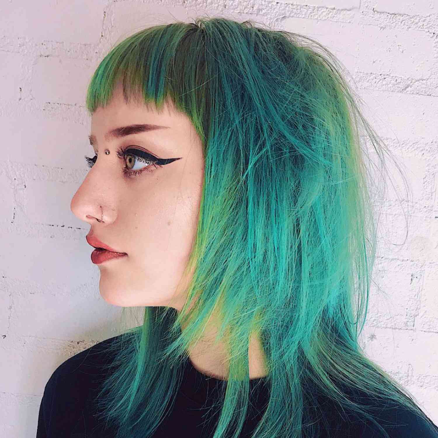 Green-blue mermaid hair.